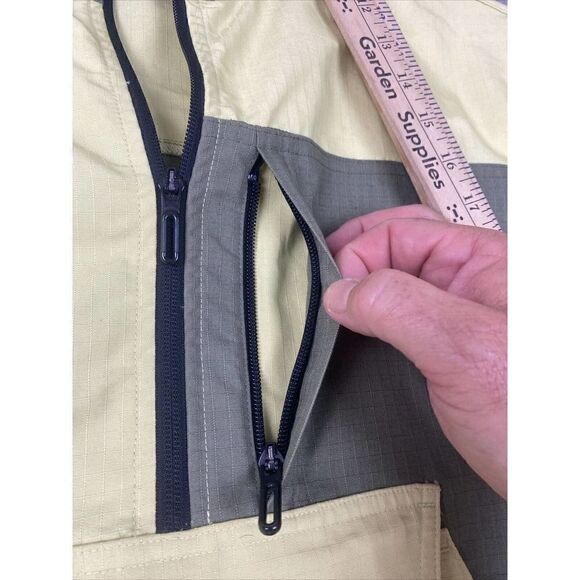 Champion‎ Jacket Pullover 1/2 Zip Windbreaker Large Lime & green- Hooded Ripstop - Picture 10 of 11